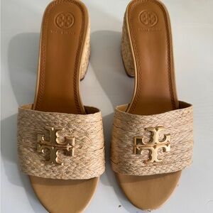 Tory Burch Tan Woven Slide Sandals Size 10M